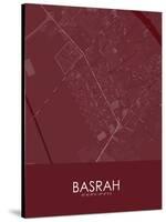 Basrah, Iraq Red Map-null-Stretched Canvas