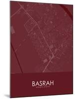 Basrah, Iraq Red Map-null-Mounted Poster