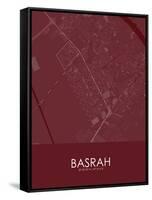 Basrah, Iraq Red Map-null-Framed Stretched Canvas