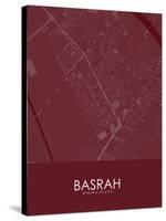 Basrah, Iraq Red Map-null-Stretched Canvas