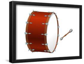 Bass Drum and Beater, Percussion, Musical Instrument-Encyclopaedia Britannica-Framed Poster