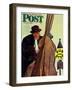 "Bass Fiddle at Bus Stop," Saturday Evening Post Cover, January 22, 1944-Howard Scott-Framed Giclee Print