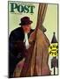 "Bass Fiddle at Bus Stop," Saturday Evening Post Cover, January 22, 1944-Howard Scott-Mounted Giclee Print