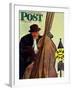 "Bass Fiddle at Bus Stop," Saturday Evening Post Cover, January 22, 1944-Howard Scott-Framed Giclee Print