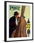 "Bass Fiddle at Bus Stop," Saturday Evening Post Cover, January 22, 1944-Howard Scott-Framed Giclee Print