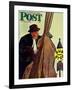 "Bass Fiddle at Bus Stop," Saturday Evening Post Cover, January 22, 1944-Howard Scott-Framed Giclee Print