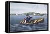 Bass Fishing-Currier & Ives-Framed Stretched Canvas