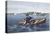 Bass Fishing-Currier & Ives-Stretched Canvas