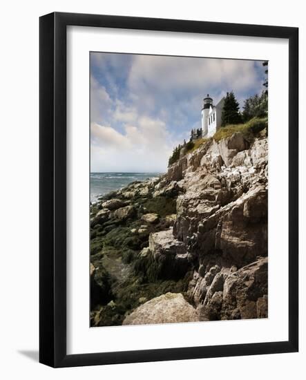 Bass Harbor Head Lighthouse & Foothill-Monte Nagler-Framed Photographic Print