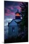 Bass Harbor Lighthouse Detail at Sunset, Maine-null-Mounted Photographic Print