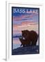 Bass Lake, California - Bear and Cub, c.2008-Lantern Press-Framed Art Print