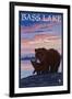 Bass Lake, California - Bear and Cub, c.2008-Lantern Press-Framed Art Print