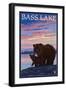 Bass Lake, California - Bear and Cub, c.2008-Lantern Press-Framed Art Print