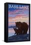 Bass Lake, California - Bear and Cub, c.2008-Lantern Press-Framed Stretched Canvas