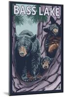 Bass Lake, California - Bears in Tree, c.2009-Lantern Press-Mounted Art Print