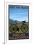 Bass Lake, California - Bicycle Scene-Lantern Press-Framed Art Print