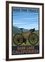 Bass Lake, California - Bicycle Scene-Lantern Press-Framed Art Print