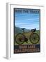 Bass Lake, California - Bicycle Scene-Lantern Press-Framed Art Print