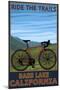 Bass Lake, California - Bicycle Scene-Lantern Press-Mounted Art Print