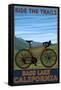 Bass Lake, California - Bicycle Scene-Lantern Press-Framed Stretched Canvas