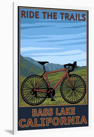 Bass Lake, California - Bicycle Scene-Lantern Press-Framed Art Print