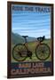 Bass Lake, California - Bicycle Scene-Lantern Press-Framed Art Print