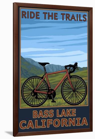 Bass Lake, California - Bicycle Scene-Lantern Press-Framed Art Print