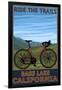 Bass Lake, California - Bicycle Scene-Lantern Press-Framed Art Print
