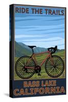 Bass Lake, California - Bicycle Scene-Lantern Press-Stretched Canvas