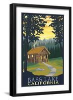 Bass Lake, California - Cabin Scene-Lantern Press-Framed Art Print