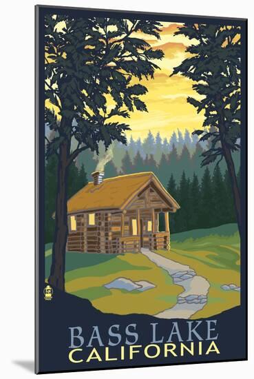 Bass Lake, California - Cabin Scene-Lantern Press-Mounted Art Print