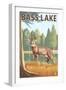 Bass Lake, California - Deer, c.2009-Lantern Press-Framed Art Print