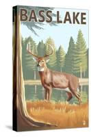 Bass Lake, California - Deer, c.2009-Lantern Press-Stretched Canvas