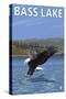 Bass Lake, California - Fishing Eagle, c.2009-Lantern Press-Stretched Canvas