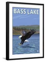 Bass Lake, California - Fishing Eagle, c.2009-Lantern Press-Framed Art Print