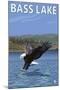 Bass Lake, California - Fishing Eagle, c.2009-Lantern Press-Mounted Art Print
