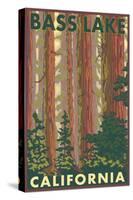 Bass Lake, California - Forest View-Lantern Press-Stretched Canvas