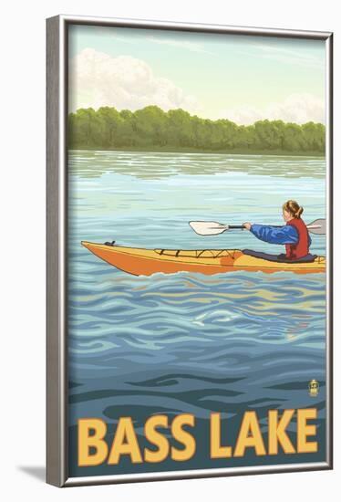 Bass Lake, California - Kayak, c.2009-Lantern Press-Framed Art Print