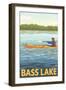 Bass Lake, California - Kayak, c.2009-Lantern Press-Framed Art Print