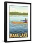 Bass Lake, California - Kayak, c.2009-Lantern Press-Framed Art Print