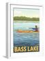 Bass Lake, California - Kayak, c.2009-Lantern Press-Framed Art Print