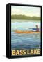 Bass Lake, California - Kayak, c.2009-Lantern Press-Framed Stretched Canvas