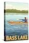 Bass Lake, California - Kayak, c.2009-Lantern Press-Stretched Canvas