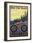 Bass Lake, California - Ride the Trails, c.2008-Lantern Press-Framed Art Print