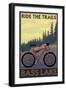 Bass Lake, California - Ride the Trails, c.2008-Lantern Press-Framed Art Print