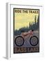 Bass Lake, California - Ride the Trails, c.2008-Lantern Press-Framed Art Print