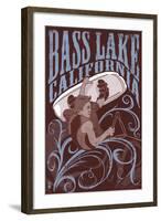 Bass Lake, California - Wakeboarder-Lantern Press-Framed Art Print