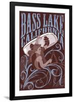 Bass Lake, California - Wakeboarder-Lantern Press-Framed Art Print