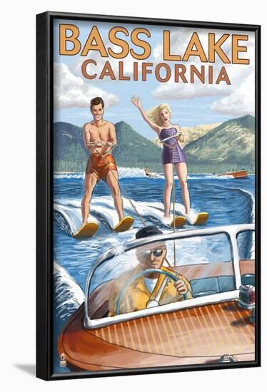 Bass Lake, California - Water Skiing, c.2009-Lantern Press-Framed Art Print