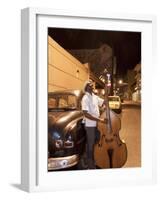 Bass Player, Santiago De Cuba, Cuba, West Indies, Central America-Angelo Cavalli-Framed Photographic Print